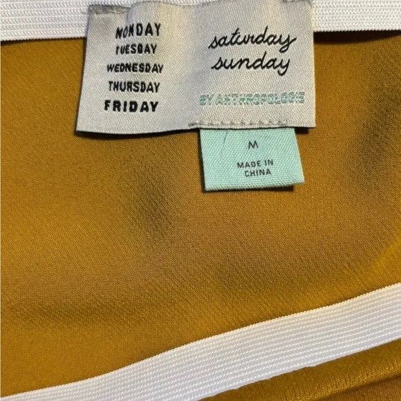 Anthropologie Saturday Sunday Valora Gold Midi Slip Skirt - M - Picture 5 of 7